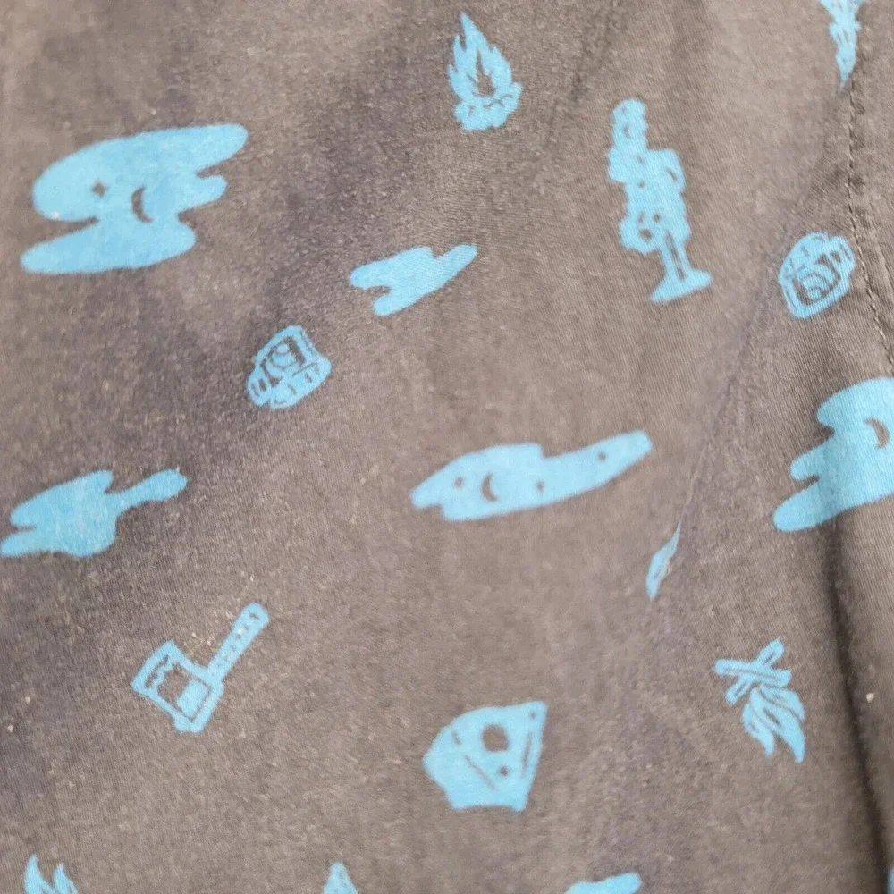 The North Face Shorts Mens Small Blue Outdoors All‎ Over Print Belted Stretch